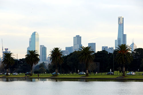 Clear, wintery day in Melbourne